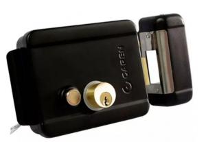 CERRADURA ELECTRICA REVERSIBLE CON BOTON NEGRA 12V - GAREN